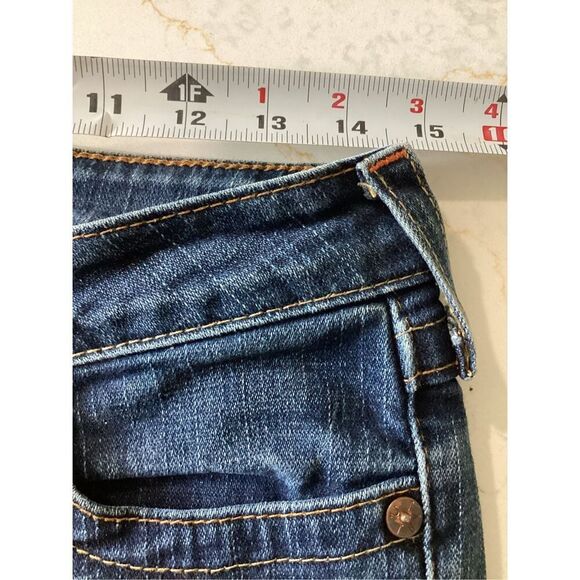 True Religion Sz 27 Womens Straight Leg Joey Jeans Stretch Flap Pockets - Picture 3 of 6